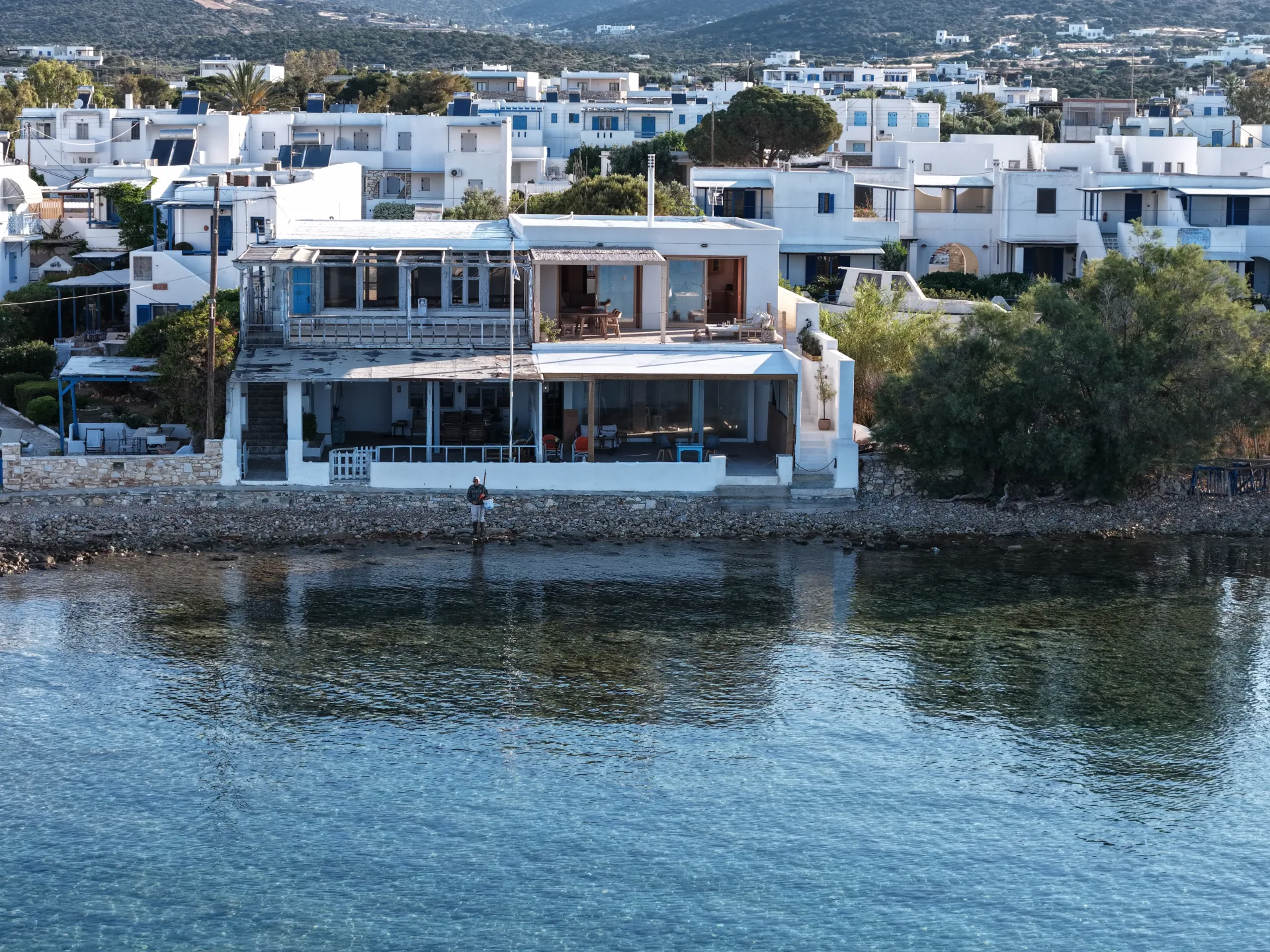 Close aerial view of The SeaTree waterfront facade